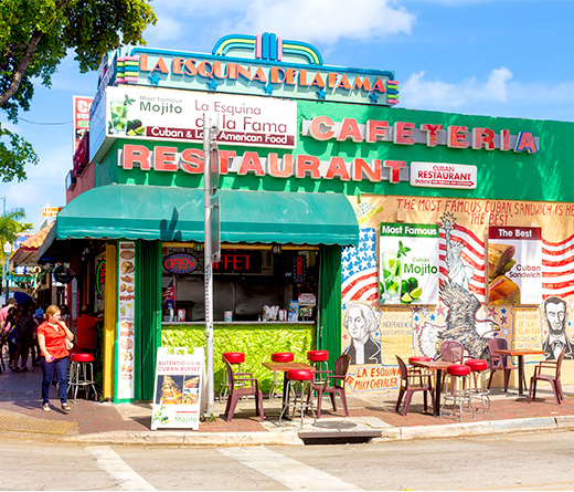 Cafe restaurant in Little Havana, Miami