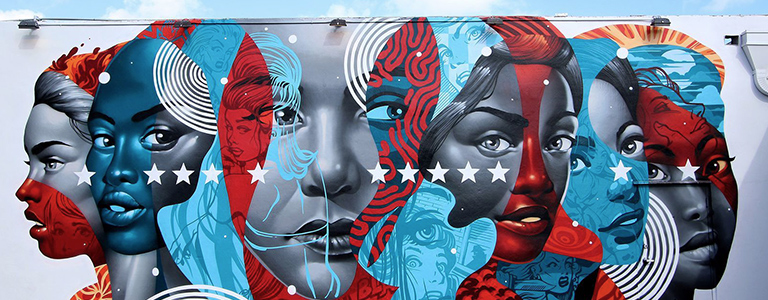 Graffiti mural art at Wynwood Walls, Miami
